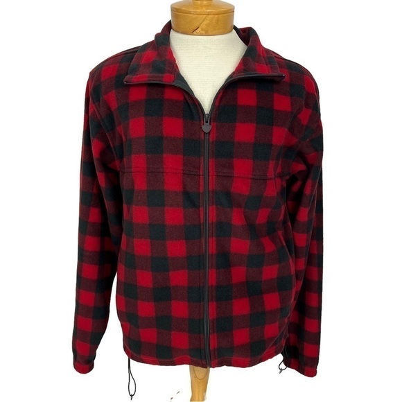WOOD’N TRAIL Other - WOOD’N TRAIL Men’s Full Zip Buffalo Plaid Fleece Jacket Sz Small Zip Pockets